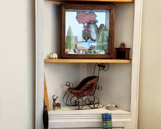 Gothic Decorative Collector Sword, Vintage Christmas Dollhouse Shadow Box, , Pine Corner Cabinet Set
