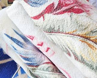 Vintage Barkcloth Curtains, Vintage Camp Blankets, Textiles
