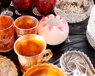 Fenton Carnival Glass, American Brilliant Cut Glass, Ruby Glass