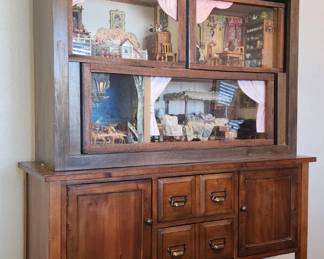 Antique Victorian Filled Dollhouse " NIGHT BEFORE CHRISTMAS" view by Appointment only, available for pre sale. 84 inches tall 47 inches wide. Museum Quality