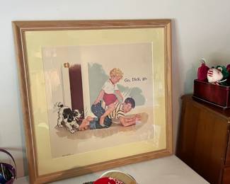 Vintage framed Dick and Jane pictures