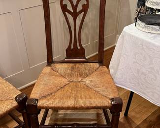 Beautiful rush seat dining chairs (4)