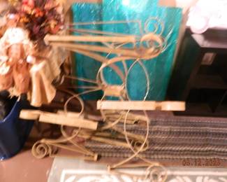 3pc metal table set with glass tops