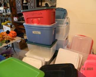 plastic storage bins
