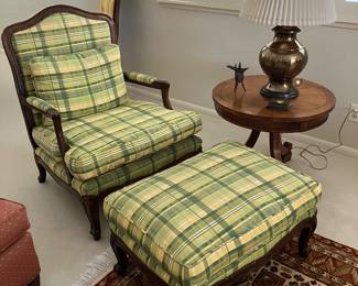 Vintage chair with ottoman