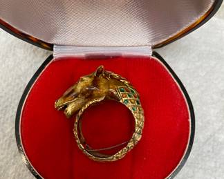 Most unusual gold horse ring