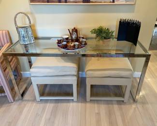 Chrome and glass hall table vintage