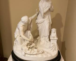 Bust depicts the finding of Moses in the bullrushes