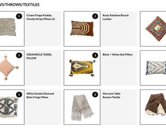 table runners, throws,