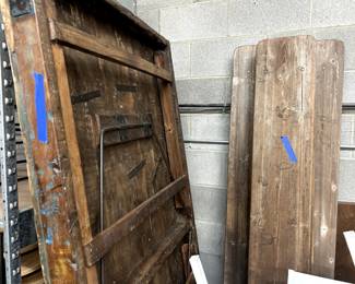 folding legs, also old picnic table and benches