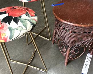 bar stools, side tables