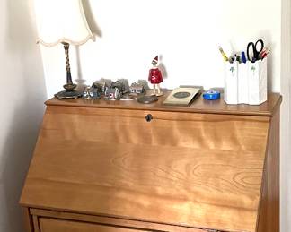 Antique Drop Desk, Book, Office Supplies etc...