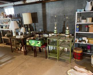 Lots or retro lighting, gurley candles, glassware etc....