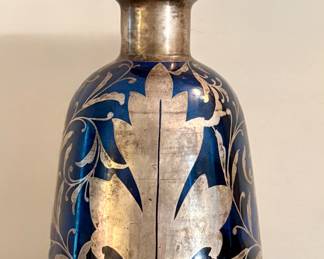 Case glass cobalt decanter