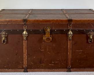Vintage Leather Storage Trunk