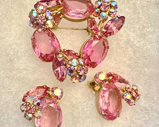 Rhinestone Earrings & Pin Set 
