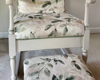 Upholstered Rocking Chair & Foot Stool