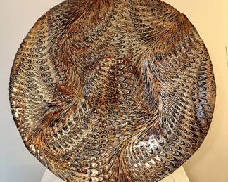 Large glass “feathered” platter