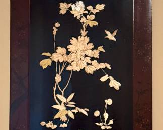 Carved Bone Floral Panel