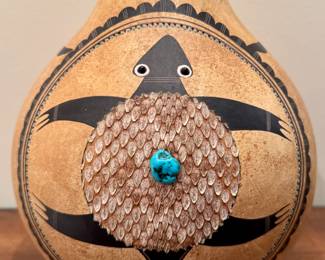 "Turtle" Gourd Vase, Signed Robert Rivera