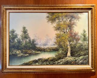 Landscape Oil on Canvas, Signed