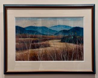 "White Mountain Vista" Pastel, Signed Stoffa