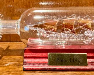 Pinta 1492 Glass Ship in Glass Bottle