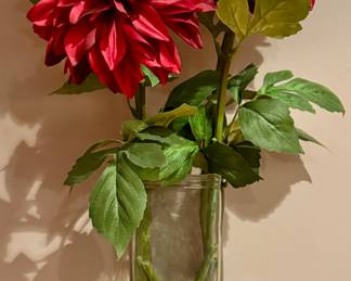 Arhaus Furniture Wall Mounted Vase with Faux Dahlias