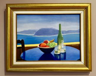 "Terrasse de la Mer" Oil on Canvas, Signed McClintock