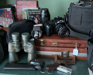 Cameras, binoculars, camcorder, German spy camera