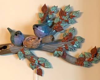 Pottery Bird wall sculpture