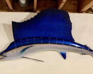 Outstanding Marlin fish taxidermy, caught by the Matriarch of the family