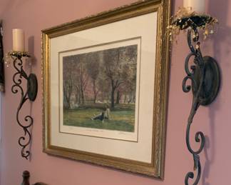 Signed and numbered Harold Altman pointillism lithograph 