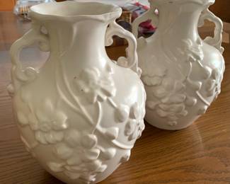 Pair of early Haeger handled vases
