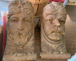 Pair of cool architectural Terracotta wall plaques