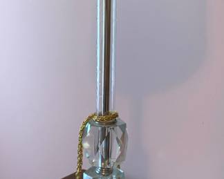 Luxe Mid century faceted glass lamp pair 