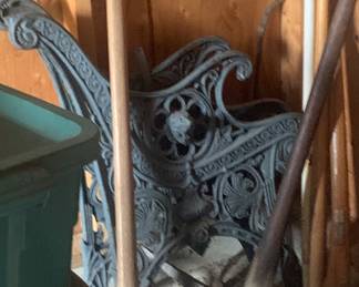 Ornate cast iron park bench ends