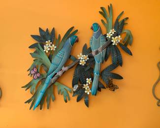 Metal wall art & candelabra