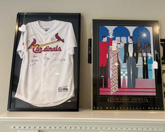 CARDINALS JERSEY AND FRAMED PRINT