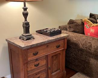 Marble top chest