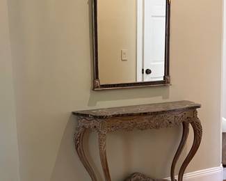 Console table and mirror