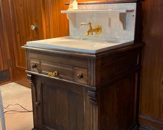 Superb Antique marble sink w/ backsplash