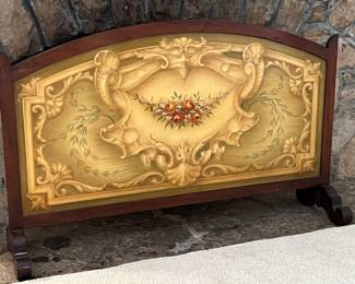Antique painted fire screens