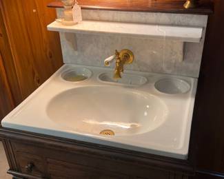 Superb Antique marble sink w/ backsplash