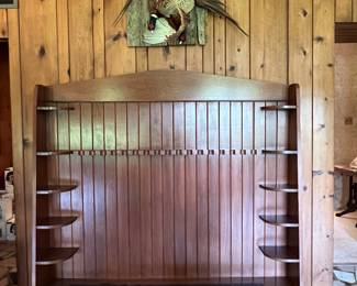 Antique gun rack and taxidermy pheasants