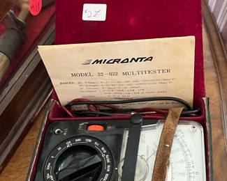 Vintage multi meter in leather case