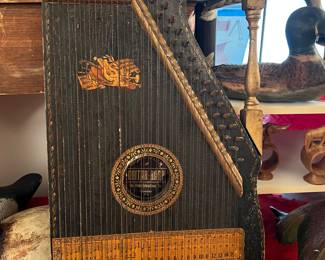 Antique guitar harp