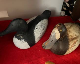 Two antique wood duck decoys
