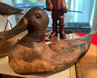 Close up of leather duck decoy