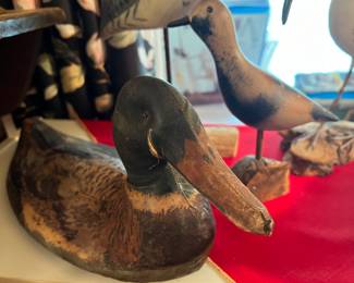 Closeup of leather duck decoy